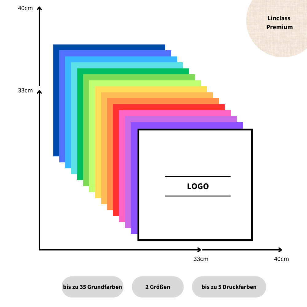 T-Test_Serviette Linclass Premium 1/4 Falz, weiß